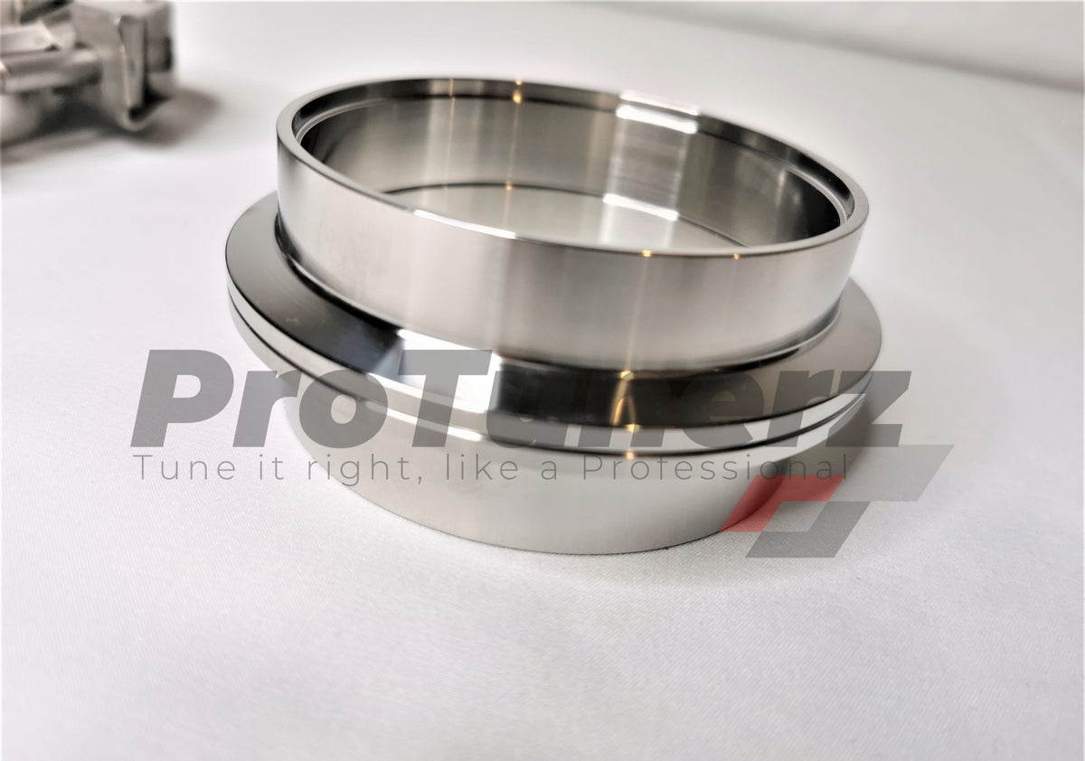 3 Inch Stainless Steel V-Band Clamp & Flange Kit - Self-Aligning Male/Female For Exhaust & Turbo