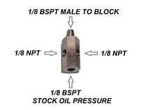 Oil Pressure Sensor Tee 1/8 BSPT to 2x 1/8 NPT