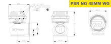 744324500 PSR 45mm Wastegate Turbo Wastegate external  technical drawing