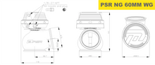 PSR 60MM EXTERNAL WASTEGATE TECHNICAL DRAWING