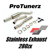 ProTunerz Exhaust Kit 280zx 3" Stainless Steel Nissan Zcar Datsun Turbo Charging Turbo Charge Catback Yback Muffler Resonator Vband l28et l28etoT l28 LSERIES