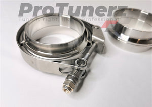 3.5" V-Band Clamp + Flanges / Stainless Steel / Quick Release