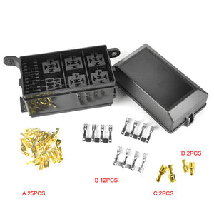 Universal Fusebox 6x fuse 5x relay